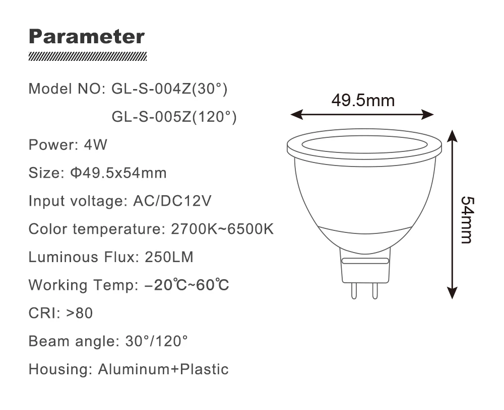 GLED0PTO ZIGBEE Mr16 led spotlight 4W RGB/CCT LED BULB DC12V work with smartthins zigbee hub echo plus smart phone control light