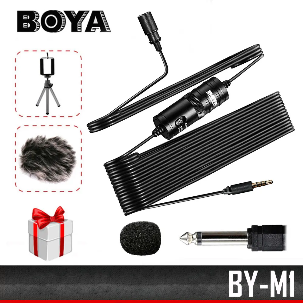 

Hot BOYA BY-M1 Lavalier Omnidirectional Condenser Microphone Audio Recorder for iPhone Smartphone Canon Nikon DSLR Camcorder