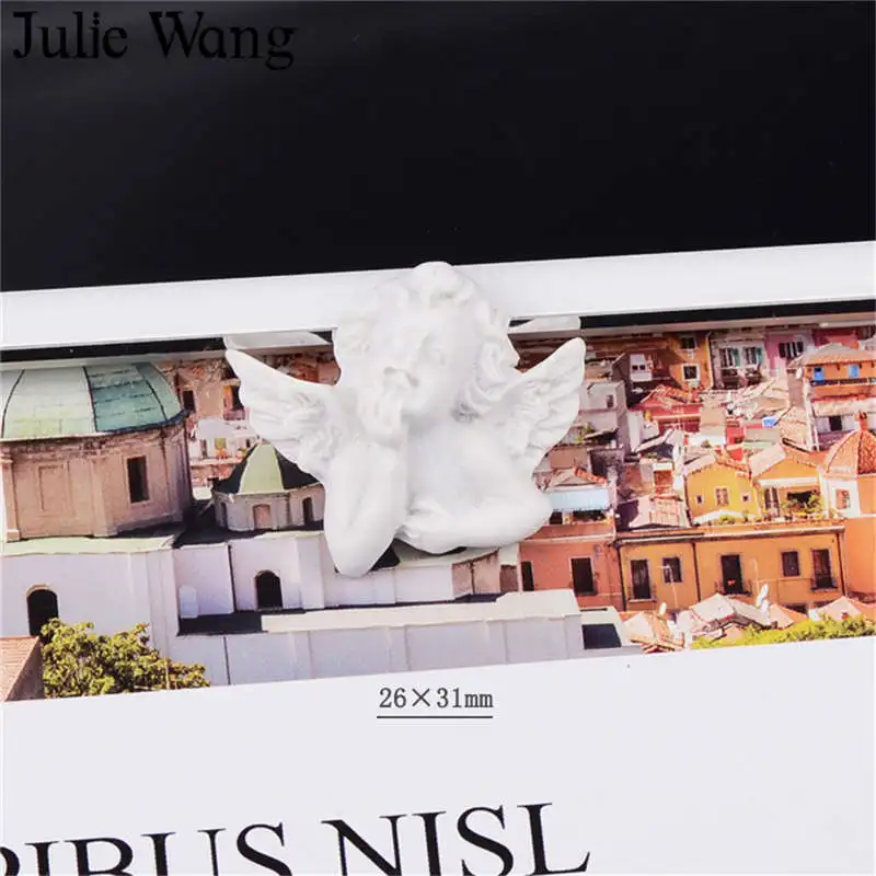 Julie Wang, 6 шт., полимер, барокко, ангел, Белые Подвески, кабошон, смешанные, стильные подвески, аксессуары для изготовления ювелирных изделий, домашний декор для телефона