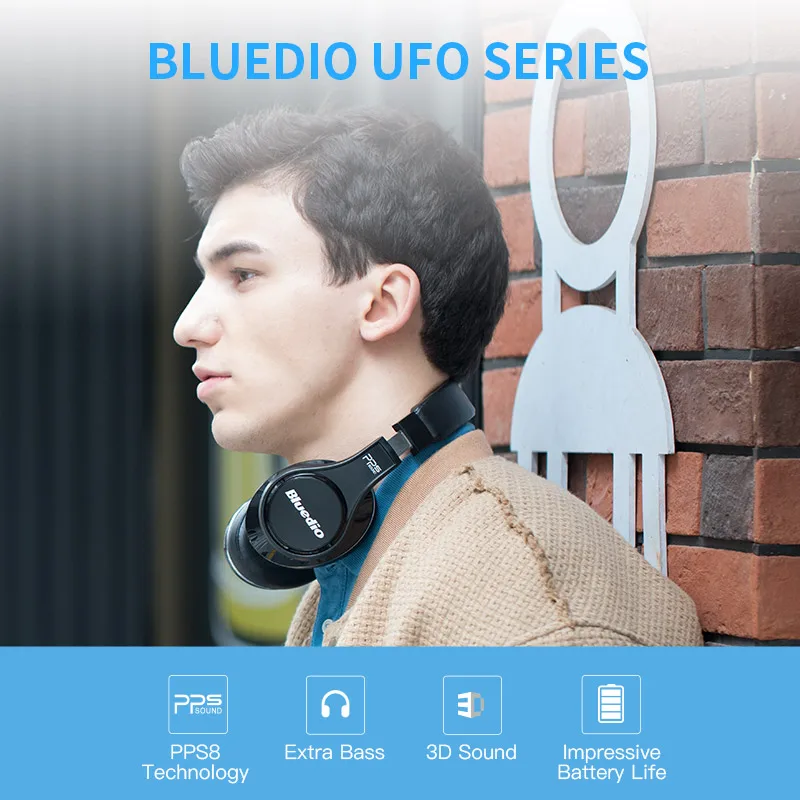 Bluedio U UFO Bluetooth наушники 3D бас стерео над ухом беспроводная гарнитура с микрофоном