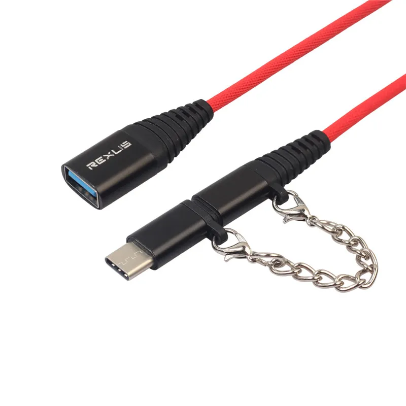 2 In 1 Type C Male + Micro USB To 2.0 Female OTG Adapter Cable Wire Mobile Phone Data Line Charging Converter Dropship|Переходники и