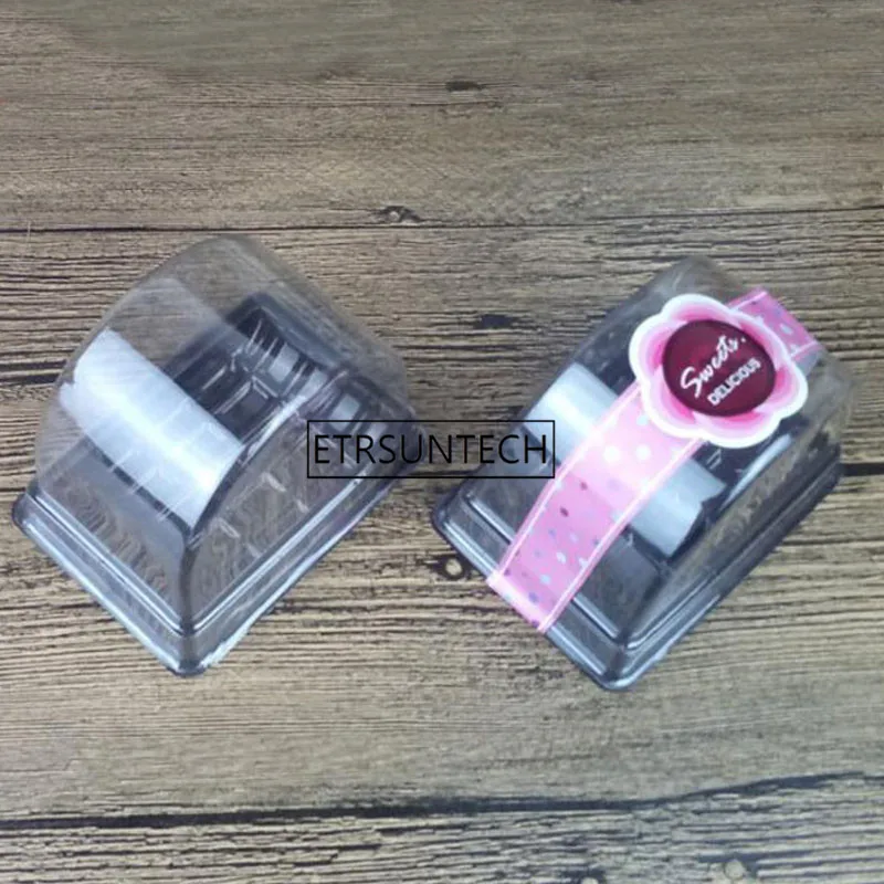 Clear PVC Plastic Cake Box Swiss Roll Cake Box Transparent Curved Lid