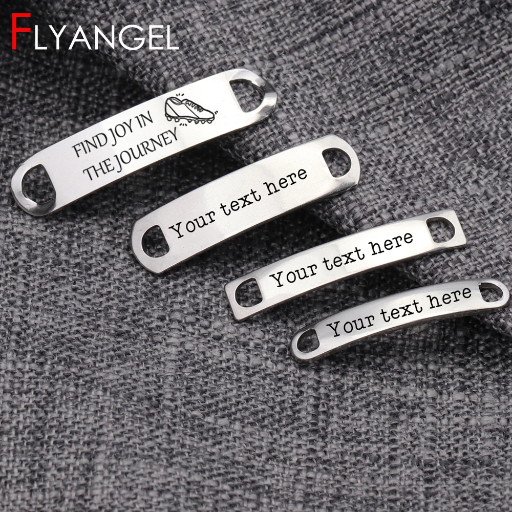 Good Value Shoe-Tag Bracelet Customized Gift Personalised 2pcs Connectors Runner Engraved Marathon ABW3ZKXw