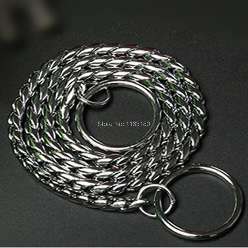 

100pcs/lot Adjustable Safety Control Metal Stainless Steel Chain Dog Collar Double Row Chrome Plated Choke Training Dog Collar