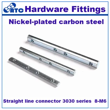 

High quality standard 50pcs/lot Straight line connector 3030 series8-M6 Nickel-plated carbon steel wholesale