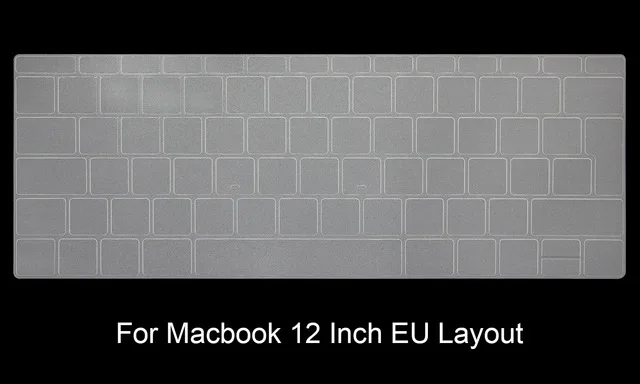 Великобритания ЕС французский AZERTY силиконовый чехол для клавиатуры для MacBook New Pro 1" A1708(версия, без сенсорной панели) для 12" A1534 retina - Цвет: Clear