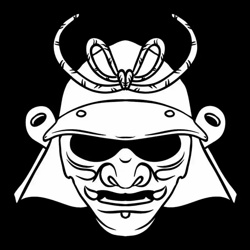 5cm samurai msak japanese head car sticker vinyl decor decal b1