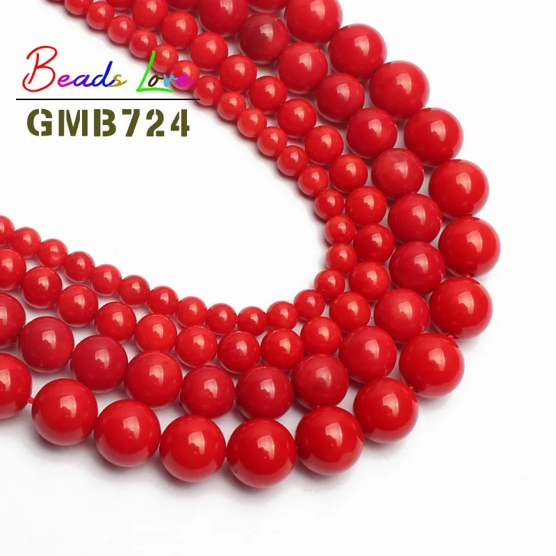 

Hot Sale 15.5" Red Coral Round Beads For Jewelry Making Diy Bracelet Necklace 4mm 6mm 8mm 9mm Pick Size Free Shipping Aa-F00080