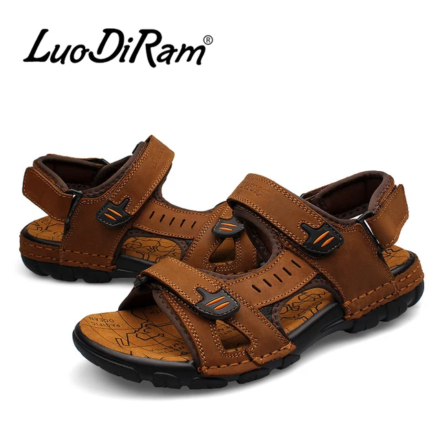Fashion Men Beach Sandals High Quality Summer Leather Men Sandals Fashion Men Beach Sandals High Quality Summer Leather Men Sandals