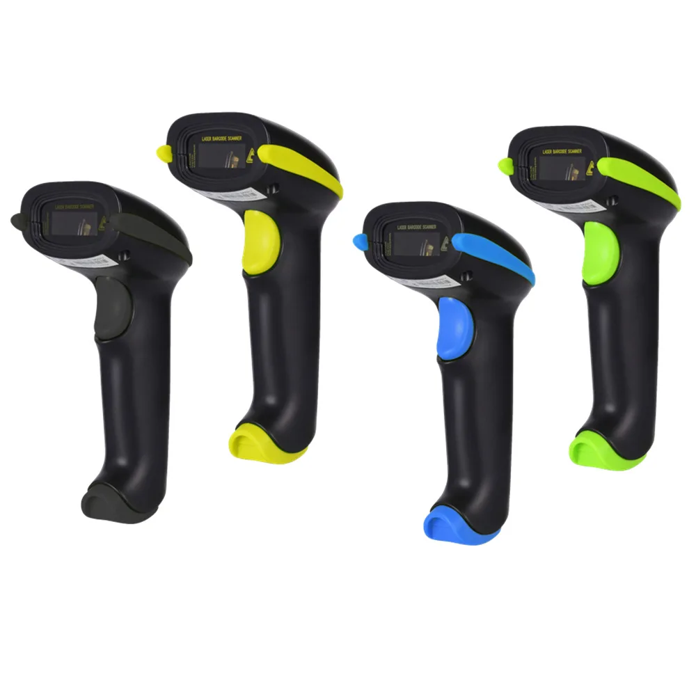 Scanner de Código de Barras sem Fio Reader para Pos Sistema de Supermercado Handheld Laser Bluethooth Cabo Usb Bar Code 1d 14 Sem Fio Bluethooth 1D Cabo USB Bar