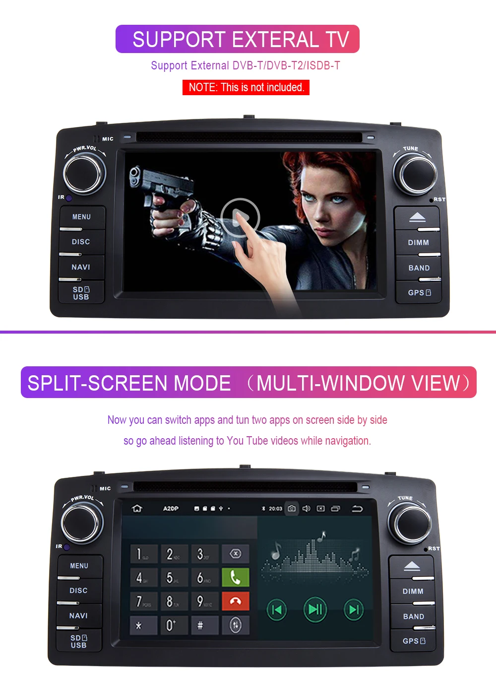 2 Din Android 9,0 автомобильный dvd-плеер для Toyota Corolla E120 BYD F3 2003 2004 2005 Мультимедиа gps радио навигация Wi-Fi OBD2 2+ 32 ГБ