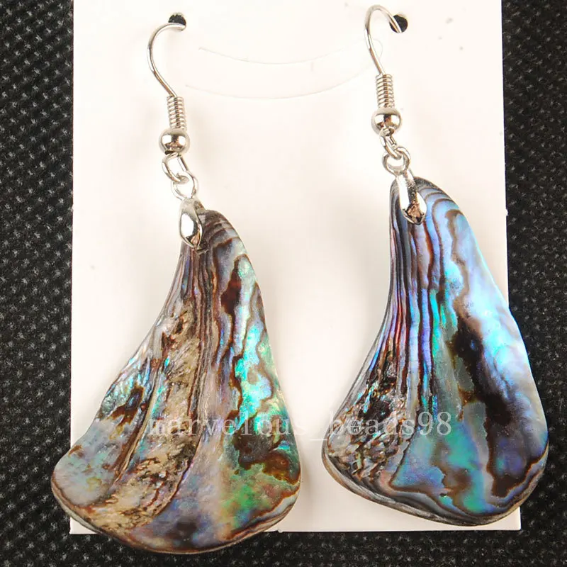 

Free shipping Fashion Jewelry Natural New Zealand Abalone Shell Art Teardrop Dangle Earring MC3451