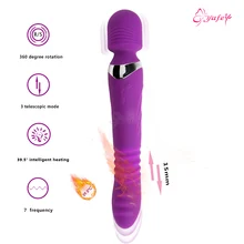 Heating Dildo Vibrators for Woman Magic Wand Massager AV G Spot Vibrator Waterproof Rechargeable Rotation Sex toys For Women