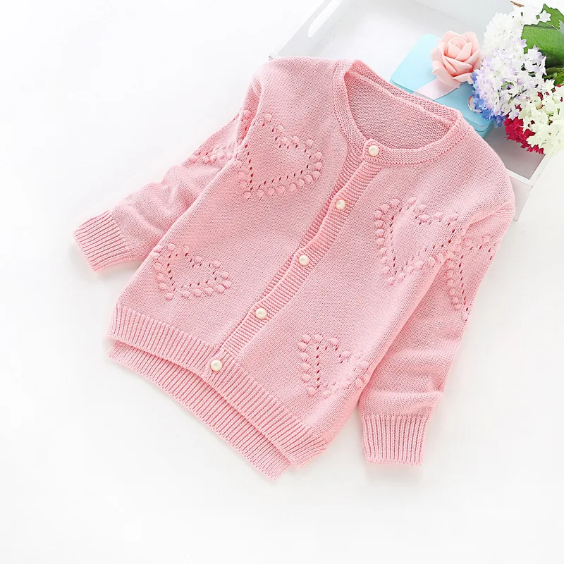 

Autumn New Fashion Girls Knit Cardigans Kids Cotton Long Sleeve Sweaters Cute Girls Outerwear Tops Baby Coat Children Clothing
