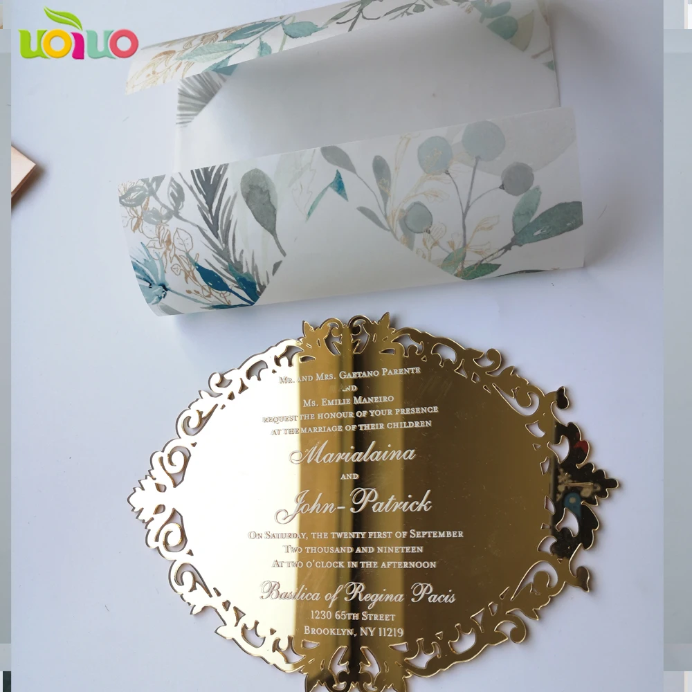 vellum paper free frame laser 2019 hot sale custom personalized gold mirror acrylic card printed white letter wedding invitation
vellum paper free frame laser 2019 hot sale custom personalized gold mirror acrylic card printed white letter wedding invitation