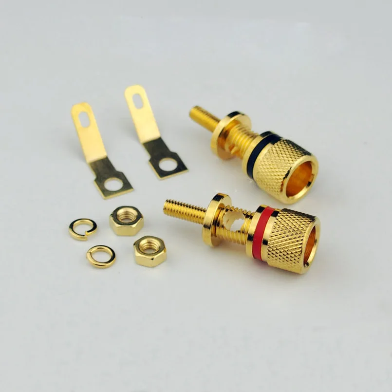 100pcs Gold Plated Audio Terminal Binding Post Amplifier Speaker Cable