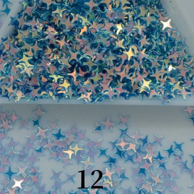 4 мм Блестящий NailArt крест Форма Звезды ПВХ свободные блестки пайетки для свадьбы Confettis скрапбук DIY аксессуар для ребенка - Цвет: 12