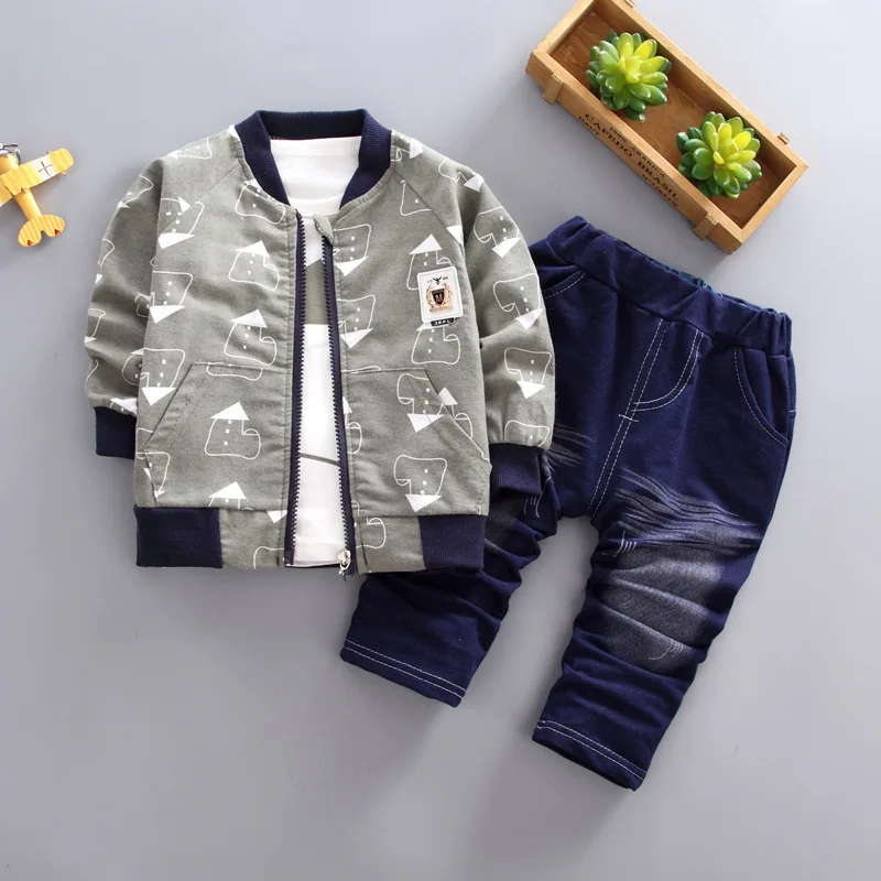 BibiCola/ г. КРУТЫЕ комплекты одежды для мальчиков весенне-осенние комплекты одежды для мальчиков верхняя одежда с рисунком+ рубашки+ брюки, детская одежда