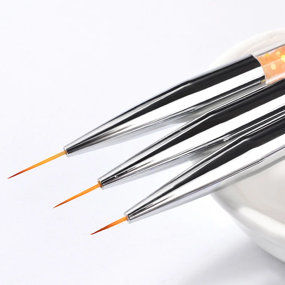 

3 Pcs/ Set Professional Nail Handle Liner Brush Hand Draw Kit Tips Drawing Line Painting Tools Manicure Nail Art Decoration
