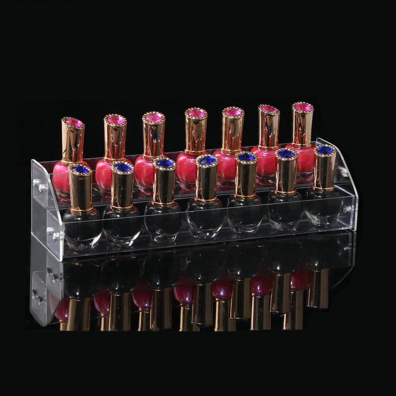 Mordoa 2 Tier Nail Display Stand Clear Transparent Acrylic Nail Polish