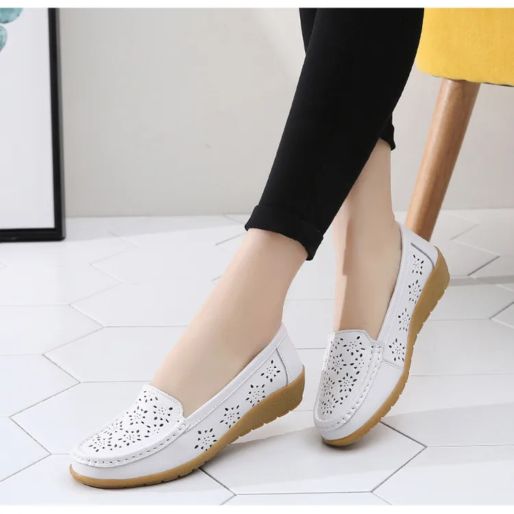  AH 5888-Fashion Fretwork Women Flats Cut Outs Genuine Leather Woman Lafers Summer8