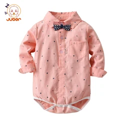 Primavera Bebés Recién Nacidos Niños Monos + Corbata de Bowknot Manga Larga de Impresión Del Niño de la Blusa de Algodón Mono Mono Infantil Trajes Ropa 6-24M Primavera Bebés Recién Nacidos Niños Monos + Corbata de Bowknot Manga Larga de Impresión Del Niño de la Blusa de Algodón Mono Mono Infantil Trajes Ropa 6-24M