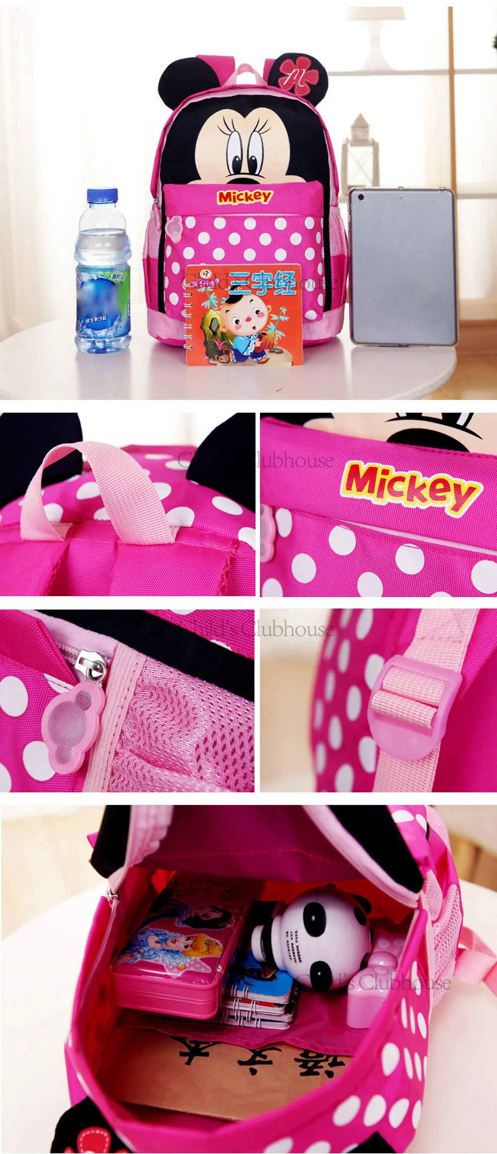 disney детей Микки и Минни Маус для мальчиков и девочек, школьная сумка, очаровательные детские рюкзаки Мышь мультфильм школьные ранцы милый детский рюкзак для путешествий подарки