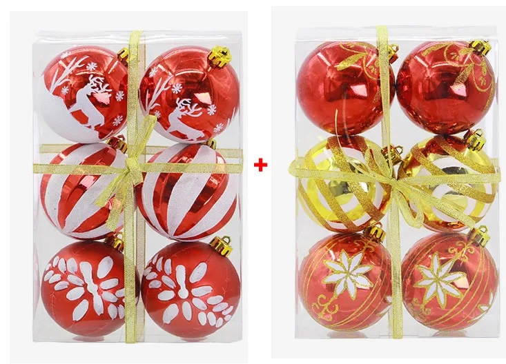 12 шт./лот, 8 см, украшение для рождественской елки, цветные расписные украшения, блестящие шары для украшения дома, бара, вечерние украшения - Цвет: Mixed 1