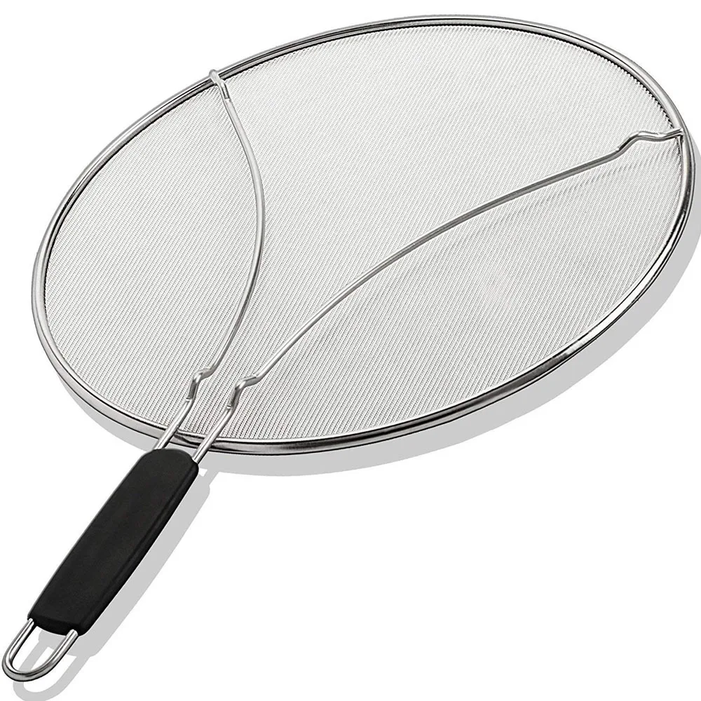 

Stainless Steel Oil Blocking Net Anti-scalding Handle Explosion-proof Cover Oil Screen Oil Filter Lid Splatter Screens