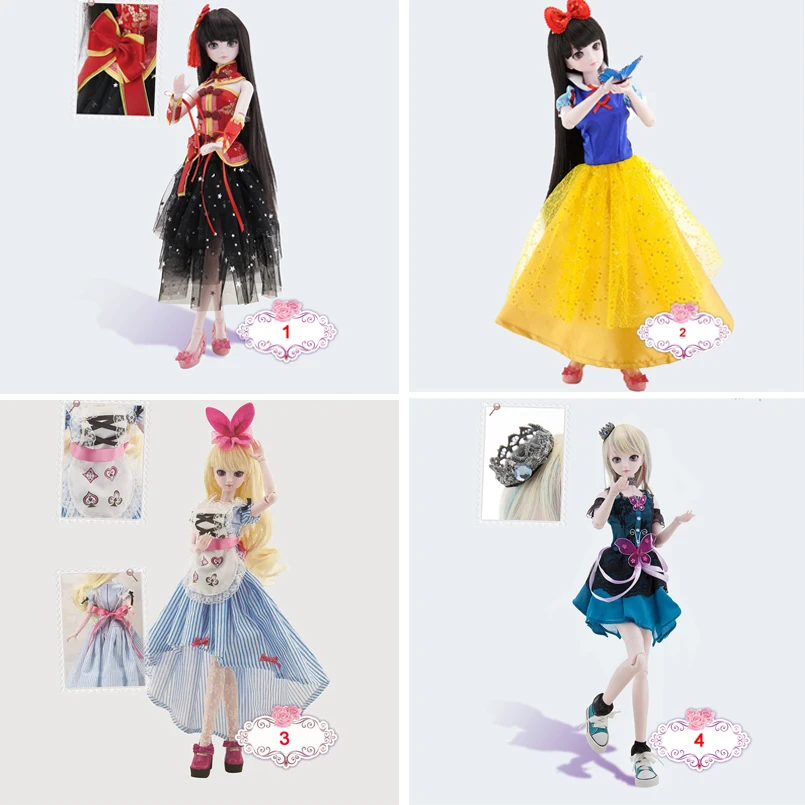 

Abbyfrank 50CM Princess Doll Kung Fu Girl Cartoon Character Toys With Clothes Shoe Fashion BJD Dolls Model Gift For Girl Baby