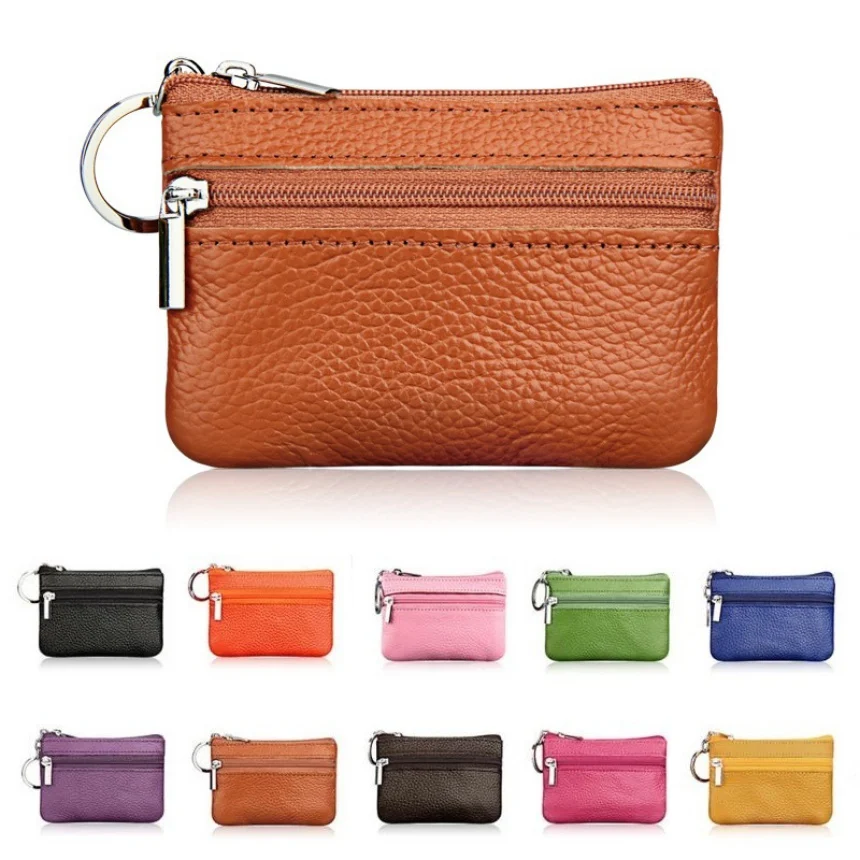 

2018 New Women Genuine Leather Coin Purse Female Wallets Women Zipper Coin Purses Children Storage Pocket Bags Pouch