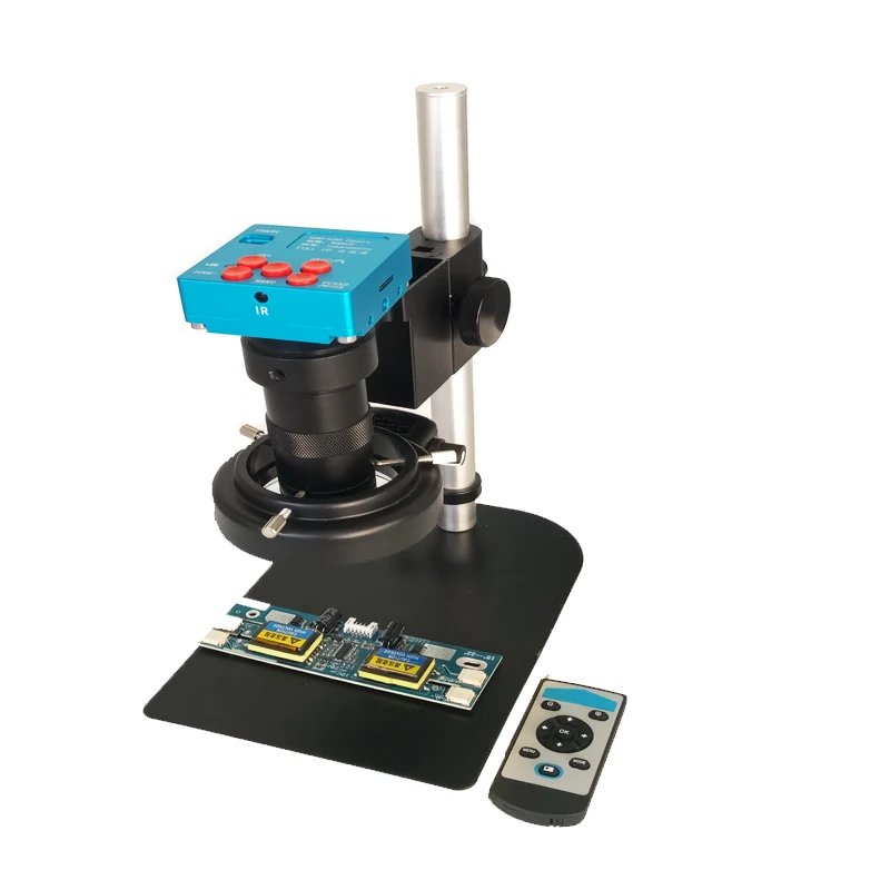 

8X-130X C-Mount lens Magnification Soldering 30MP 2K 1080P HDMI Digital Video Microscope Camera phone repair microscope stand