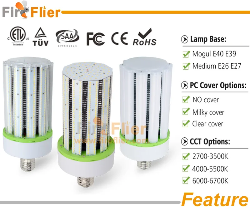 12 шт./лот fcc ul dlc 50 Вт 80 Вт 100 Вт 120 Вт 150 Вт 200 Вт smd кукурузы Стиль высокий свет залива E40 E39 400 Вт металлогалогенные модифицированные склад