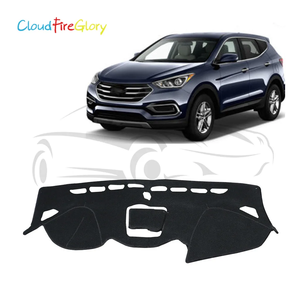 

CloudFireGlory For Hyundai Santa Fe IX45 Maxcruz 2013-2017 Black Dashboard Cover Dashmat Dash Mat Sun Shade Dash Board Cover LHD