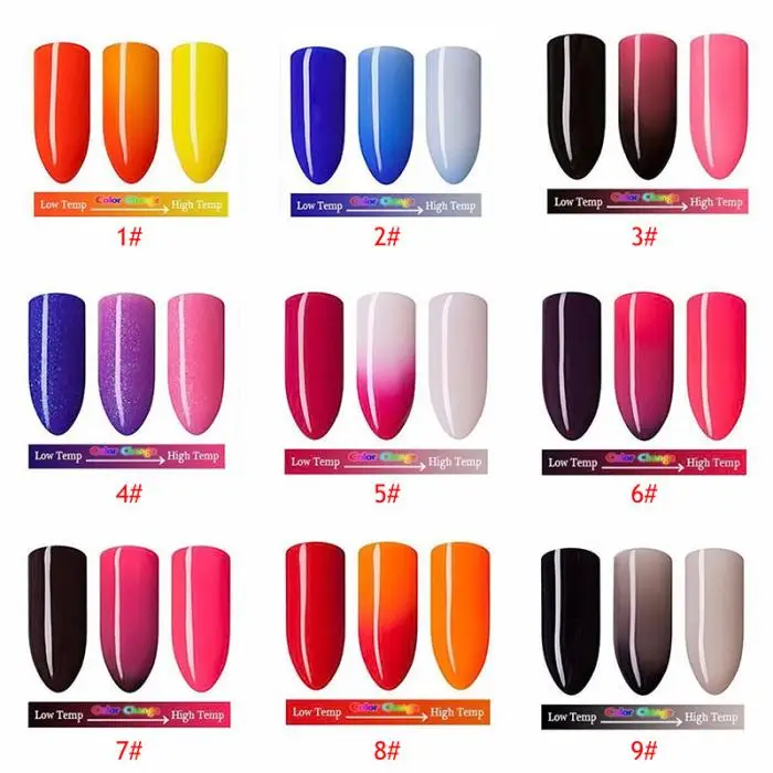 Новейший 18 цветов модный женский лак для ногтей изменение температуры ногтей цветной УФ гель для ногтей Гель-лак для полировки 669