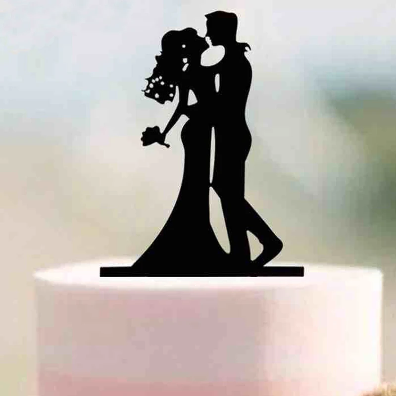 2019-Wedding-Cake-Toppers-Black-Paper-Cake-Top-Flag-Bride-Groom-Cake-Topper-Decorations-Lovers-Embrace (4)
