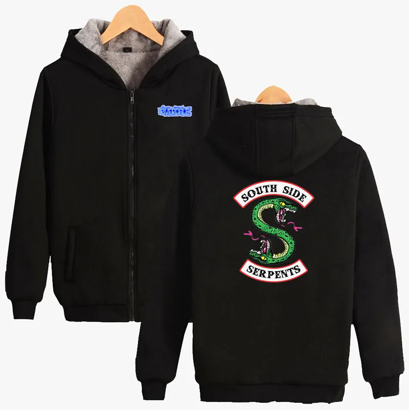 Discount  SouthSide Serpents Double-headed snake zipper hoodie jacket men and woman