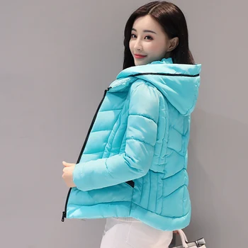 

new Stand Collar Short Winter Jacket Women Solid Color Cotton Padded Winter Autumn Female Coat Parkas Casaco Feminina Inveno