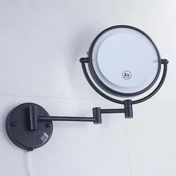 

Brass LED Lamp Mirror For Bathroom 8" Round Double Sides 3X/5X Bathroom Cosmetic Wall Mount Magnifying Mirror Shengweisi F