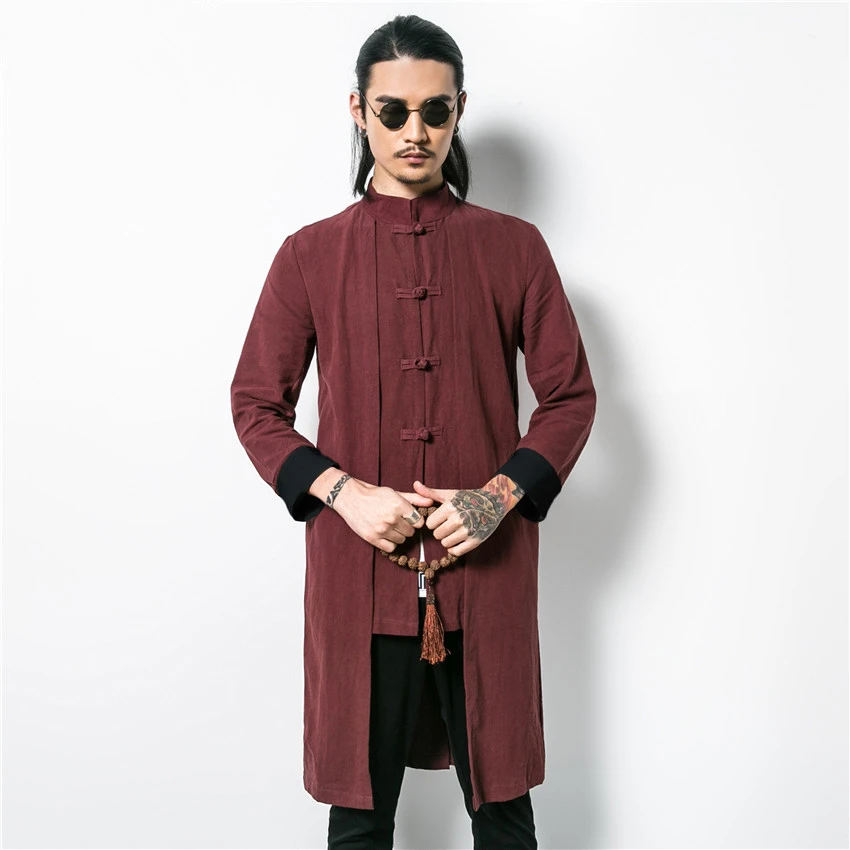 Buy Mens Long Jacket Chinese Retro Style Jacket Men