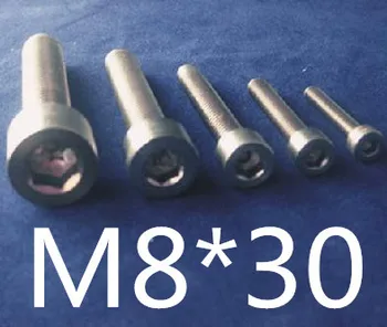 

New Free Shipping 30pcs M8X30 M8 Thread 8mm Diameter 30mm Length Hex socket head cap screw Titanium Ti Screw