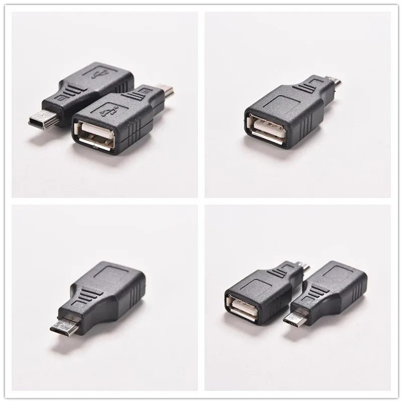 

1Pcs 2.0 A Black F/M USB Female To Micro / Mini USB B 5 Pin Male Plug OTG Host Adapter Converter Connector up to 480Mbps