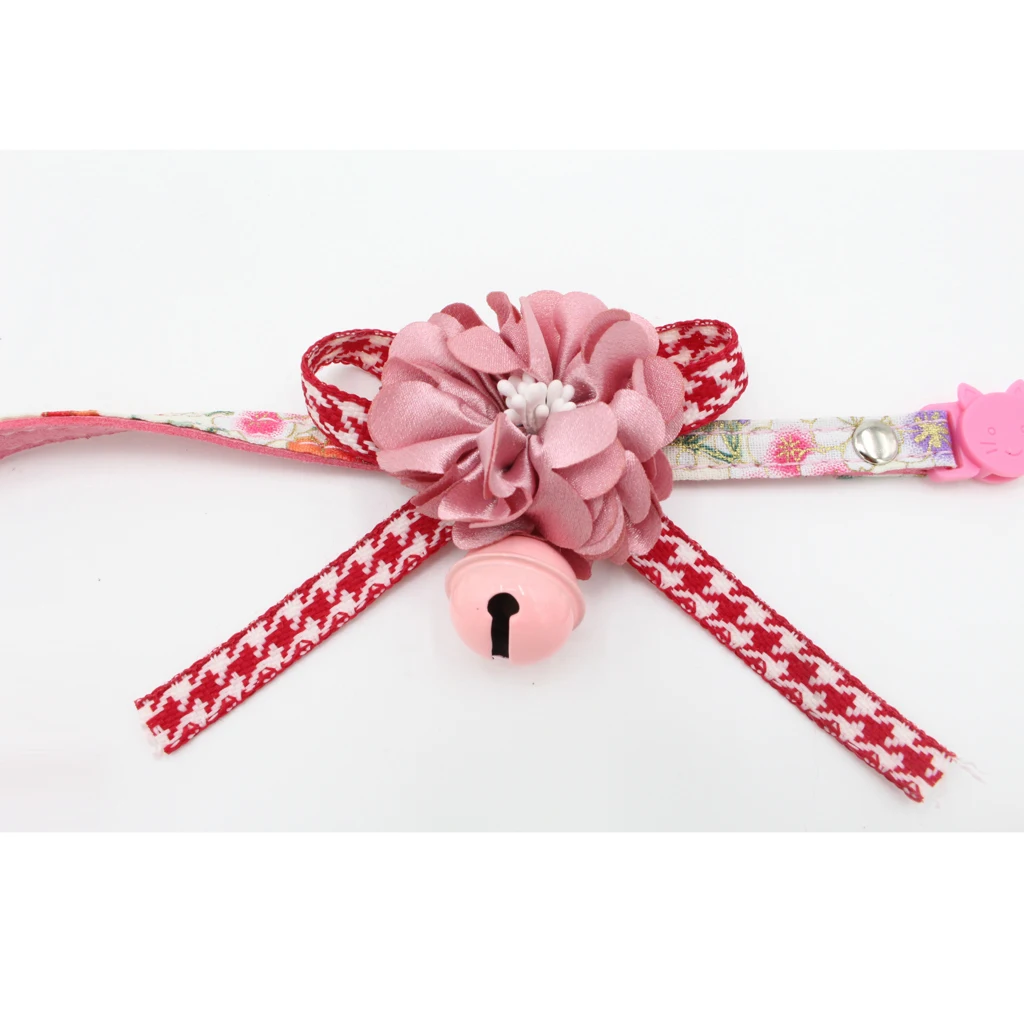 Flower Bell Decorative Flowers Printed Collar For Kitten Kitty Cat