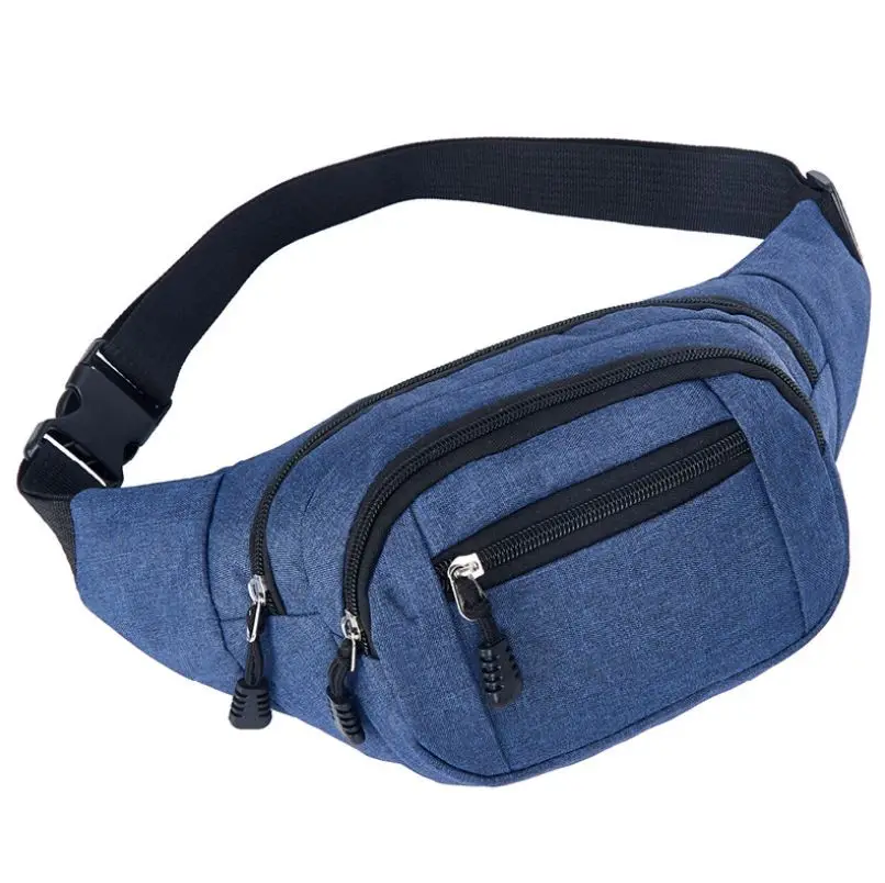 Мужская повседневная поясная сумка, Большая вместительная классическая простая однотонная сумка для альпинизма и путешествий, поясная сумка nerka, нагрудная сумка - Цвет: Синий