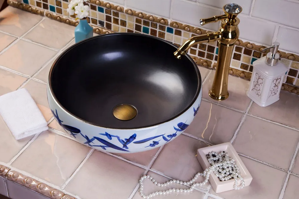 Jingdezhen ceramic art countertop wash basin bowl for bathroom lavabo sink Bathroom sink modern ceramic bathroom sink  (5)