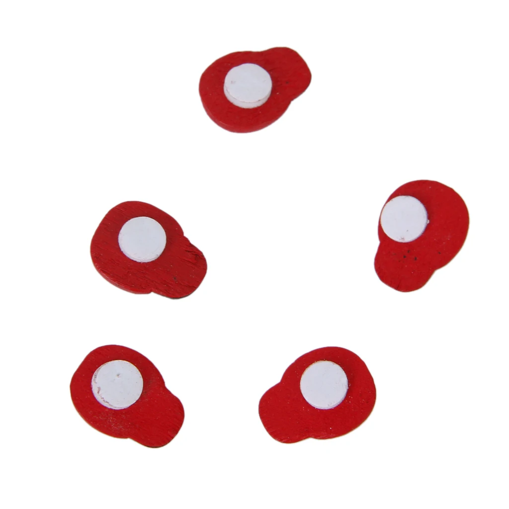 MagiDeal 100 Pcs Wooden Painted Wood Ladybug Stickers Scrapbooking double-sided adhesive in the bottom Kids Party Favor Supply 