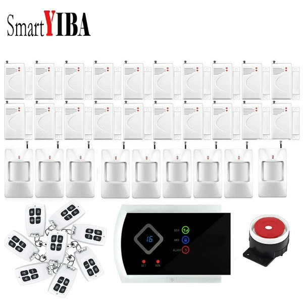 

SmartYIBA APP Control Multi Language GSM Alarm System 433mhz PIR Motion Alarm Wireless Alarm Sensors Kits Home Alarmes