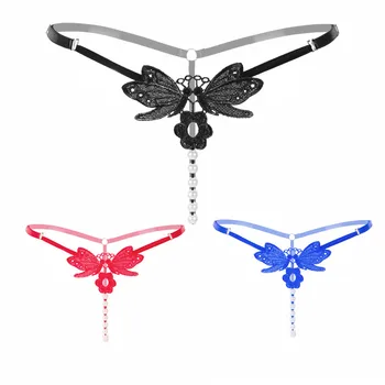 

Sexy Lady Embroidery G-string V-string Panties Adjustable Size Underwear Sexy Seduction In Women Home Clothes #EM