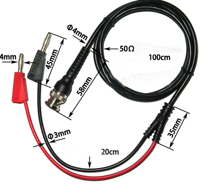 BNC Q9 к двойной 4 мм Штабелируемый штекер типа "банан" с гнездом тестовая линия зонд Тестовые провода кабель 90 см тестовые разъемы