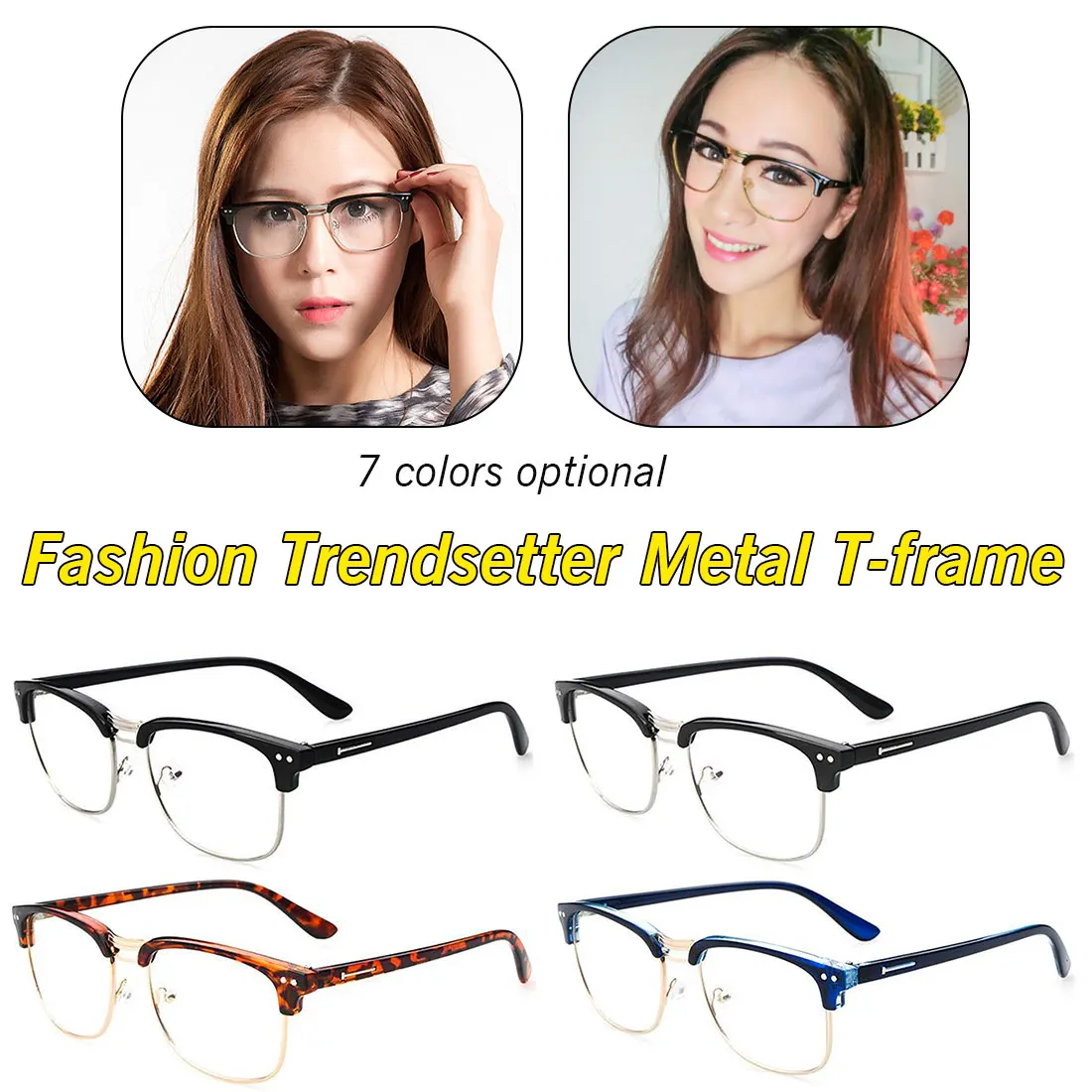 Retro Vintage Square Frame Clear Lens Glasses Fashion Geek Nerd Fake Eyeglasses